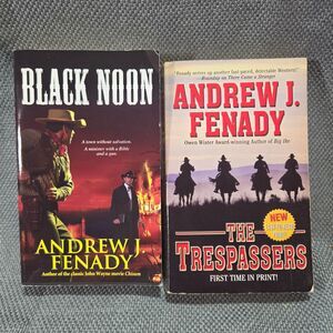 Lot of 2 Andrew J. Fenady Western Paperbacks Black Noon & The Trespassers